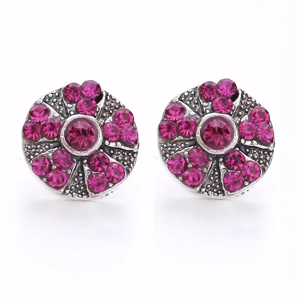 15pcs 12mm Snap Jewelry Crystal Round 12mm Metal Snap Buttons for DIY Interchangeable Snap Button Bracelet Necklaces Earrings