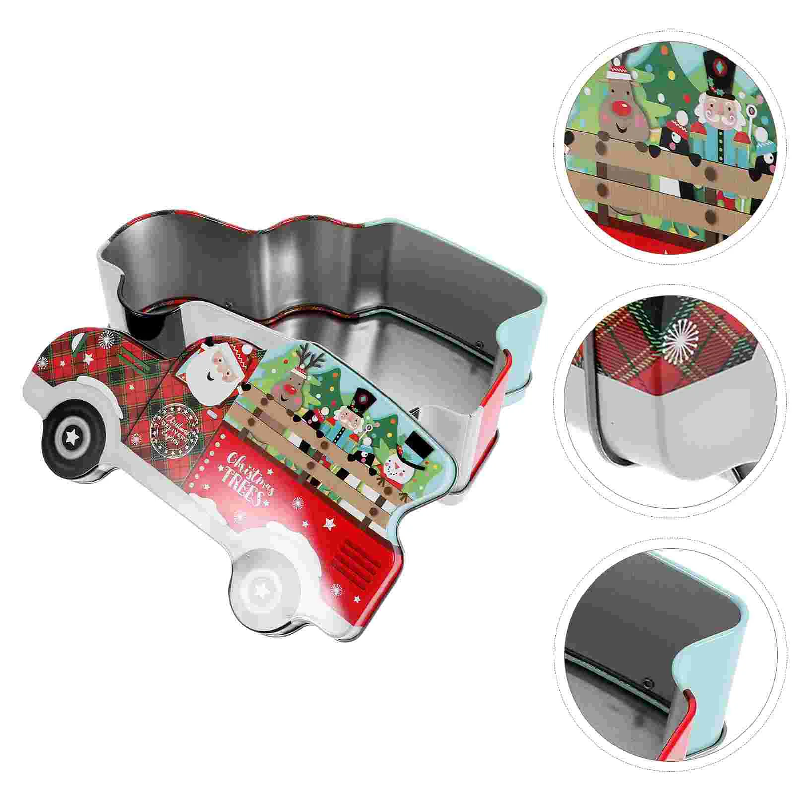 

Christmas Cookie Tins Candy Box Car Shape Biscuits Box Tinplate Cookie Containers