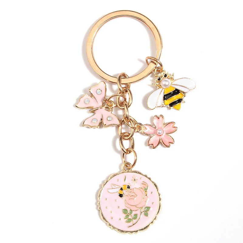 Flower keychain with cute charms for fashion women • Cori Paris