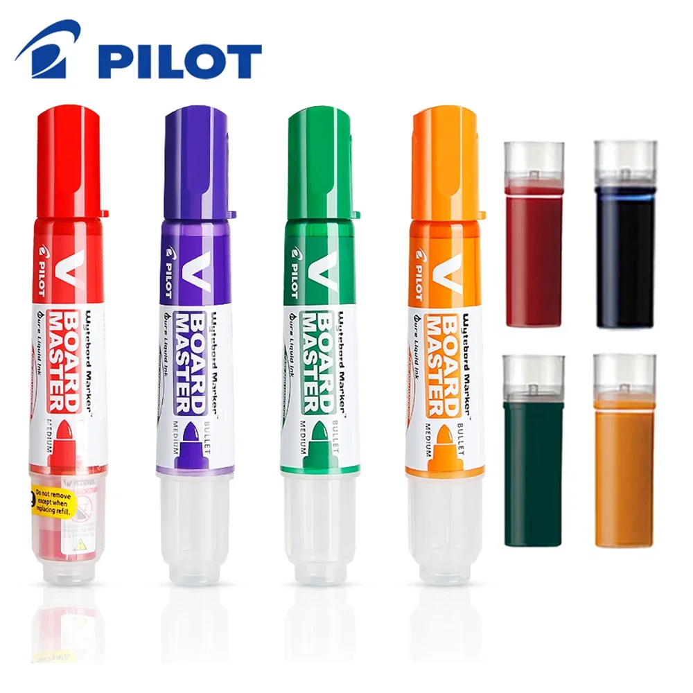 Japanese Stationery Pilot Whiteboard Markers Erasable Refillable Liquid Ink Pen V Board Master School Teacher Office Supplies 5PC white marker pens pen marker marker pens whiteboard pens dry erase markers