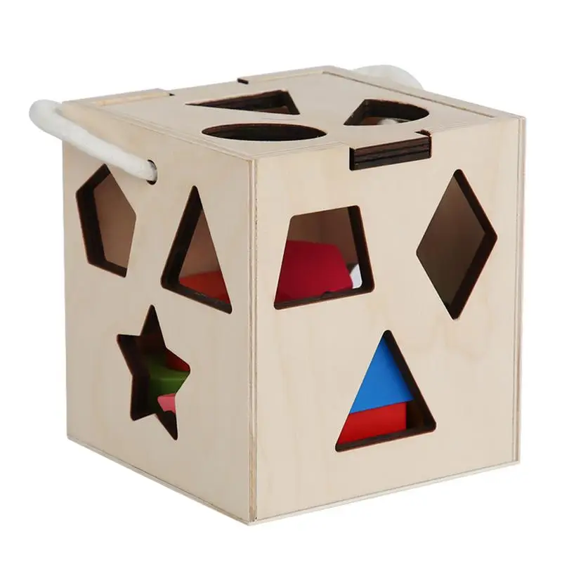 

Wooden Geometric Shape Sorter Montessori Puzzle Sorting Math Bricks Preschool Learning Early Educational Toy For Boys Girls