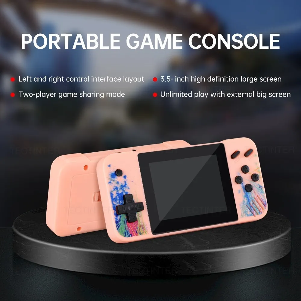 Handheld Game Console with 800 Classical FC Games 3.5 inch Color Screen  1200mAh Rechargeable Battery Support for Connecting TV and Two Players