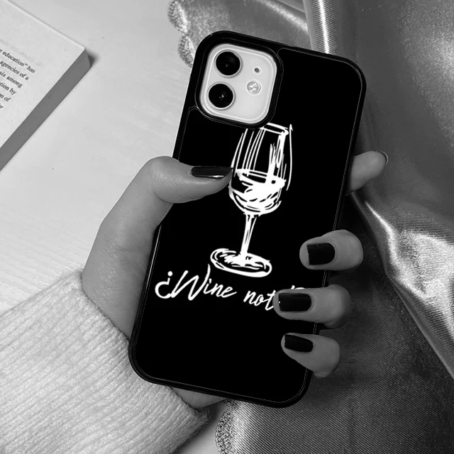 Elegant Red Wine Glass Phone Case - Stylish Protective Back Cover Shell