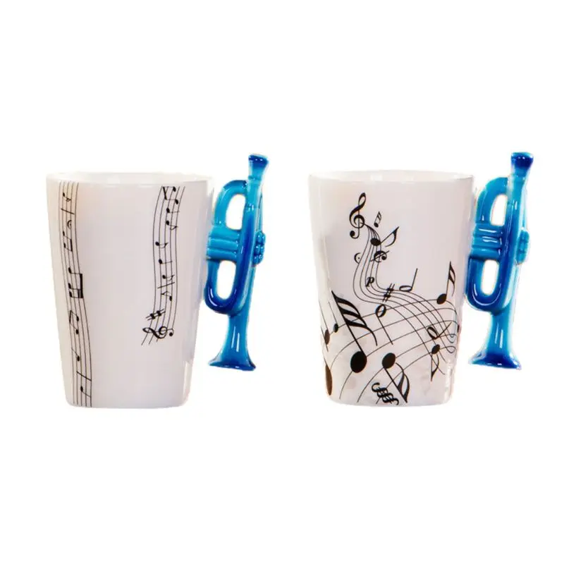 

Ceramic Coffee Mug for Creative Butt Cup Blue Trumpet Desktop Decor Cup Water Dropship