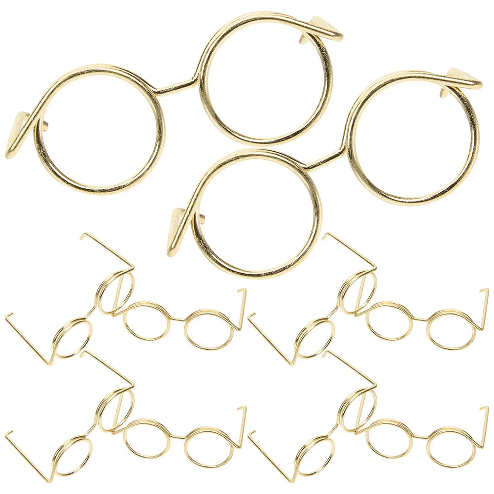 

Doll Eyeglasses Doll Dress Up Glasses Miniature Eyeglasses Mini House Mini Glasses Circular Frameless Doll Accessories