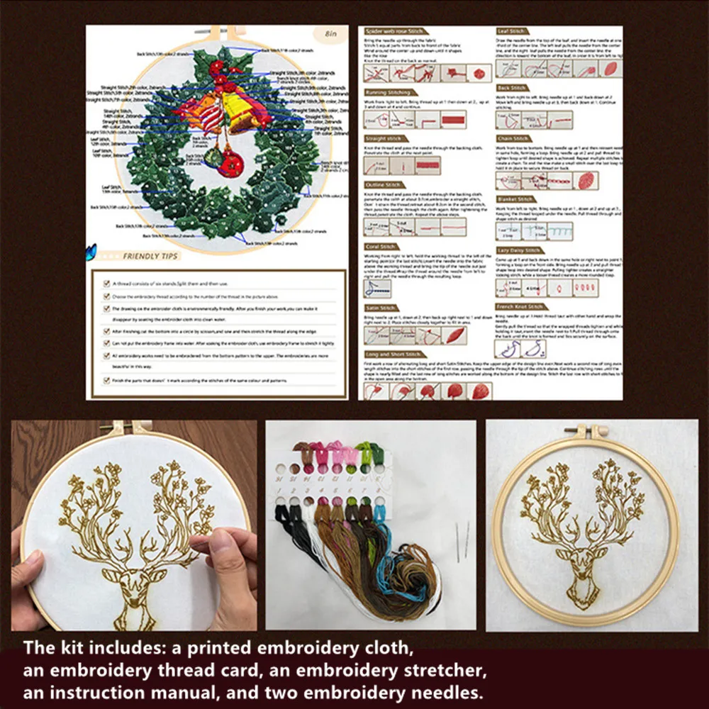 12-in-1 Cross Stitch Kit for Kids Needlepoint Starter Sewing Set DIY Craft  Rainbow Heart Sunflower Patterns Embroidery Beginners - AliExpress