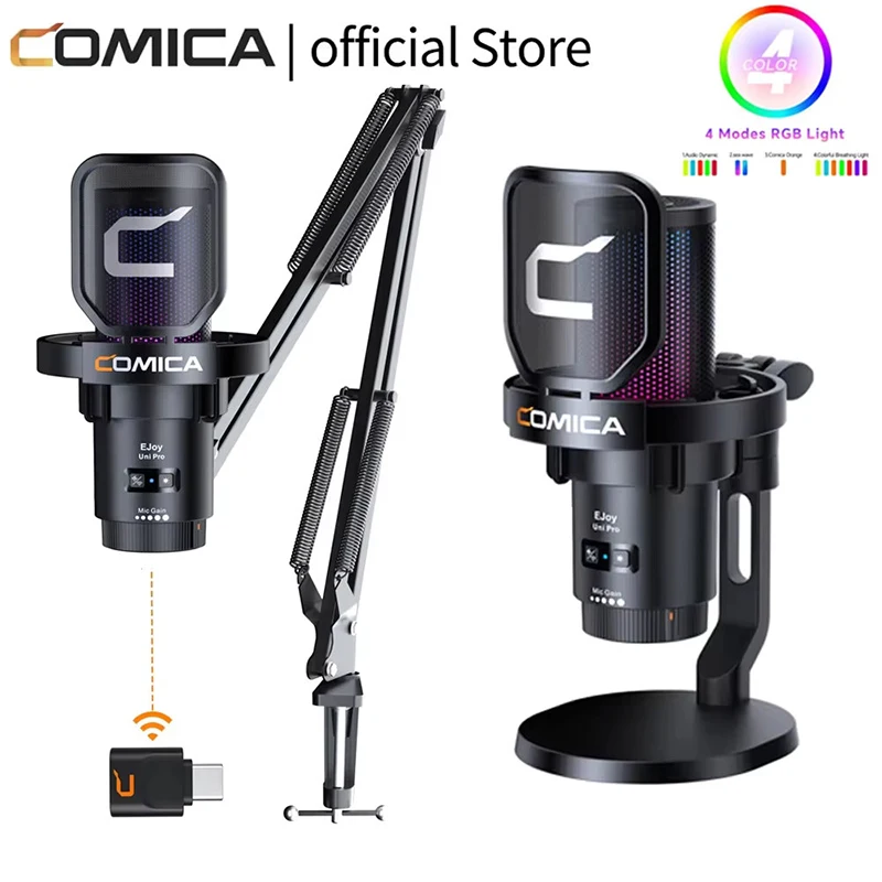 EJoy Uni Pro RGB ワイヤレスマイク　新品未使用 COMICA Uni Pro Wireless USB Gaming Microphone for PC Laptop