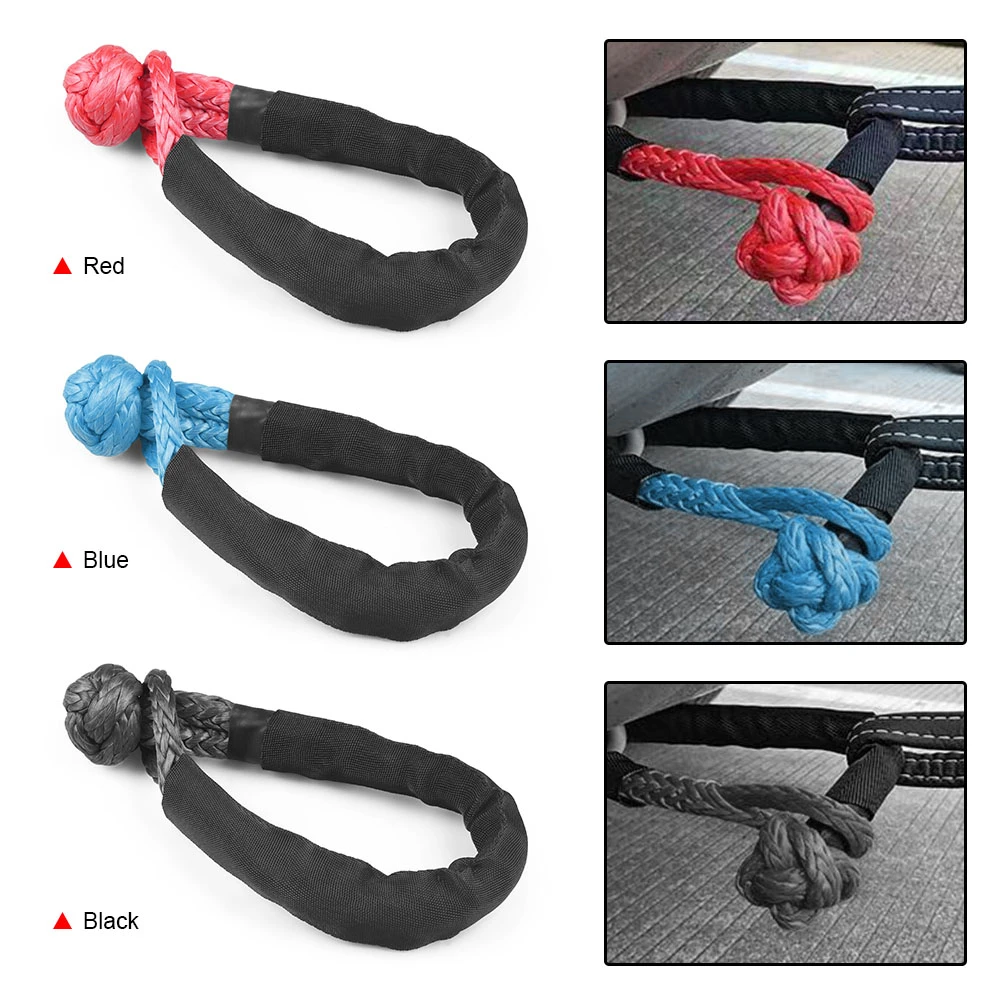 

​17T 38,000 Lbs Break Strength Synthetic Soft Shackle 1/2" X 22 Inch Rugged Shackles with Protective Sleeve for Vehicle Recovery
