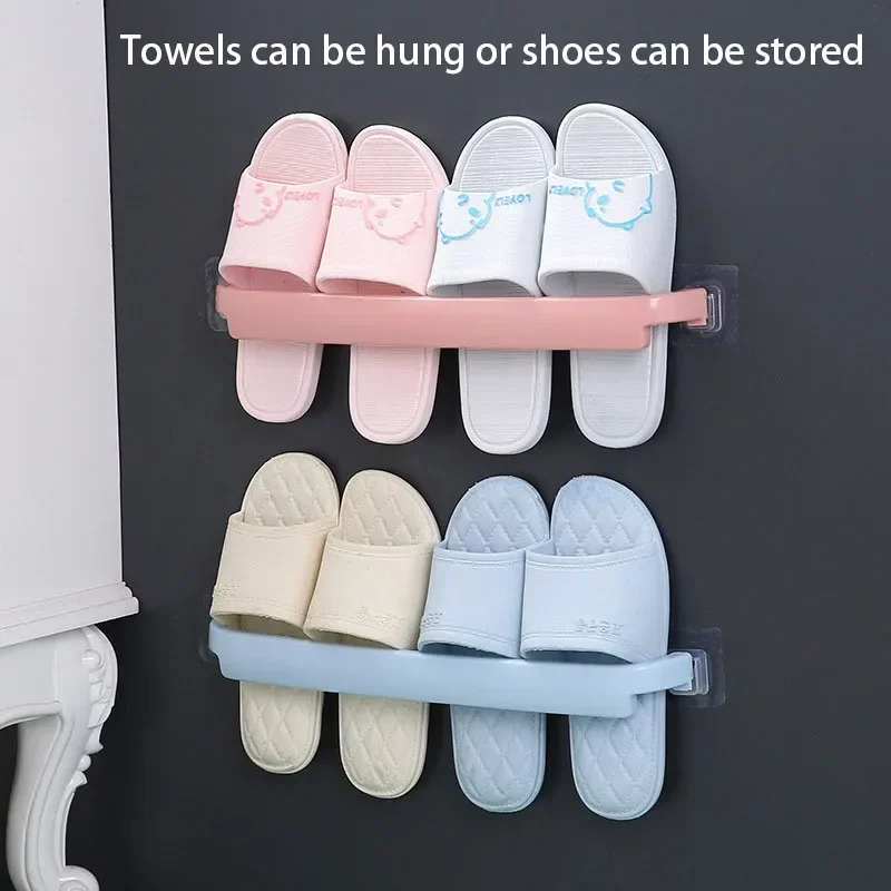 Adhesive Towel Rack Bathroom Towel Bar Shelf Wall Mounted Towels Hanger Toilet Suction Cup Holder Kitchen Bathroom Organizer towel rack