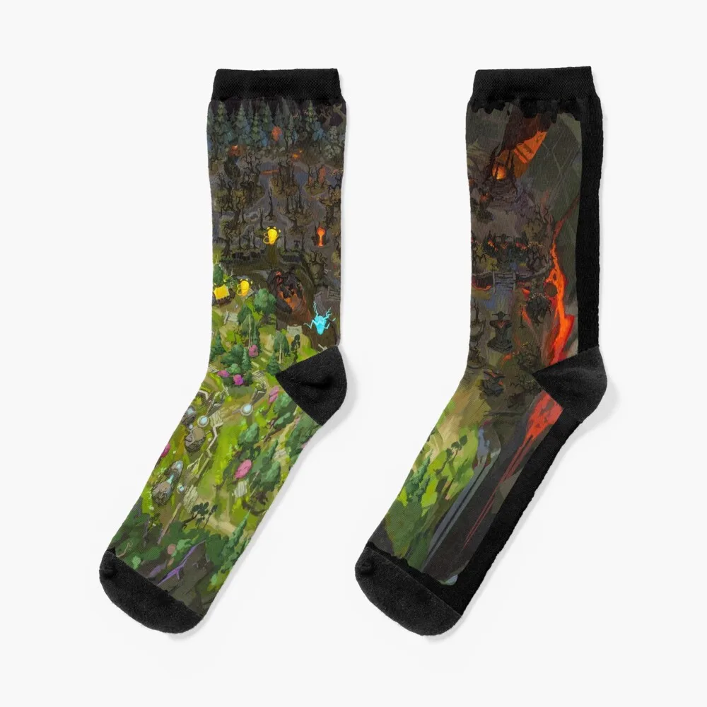 

Map DOTA 2 merch | mid, top, bottom line Socks sports socks bright garter socks loose socks Socks For Men Women's