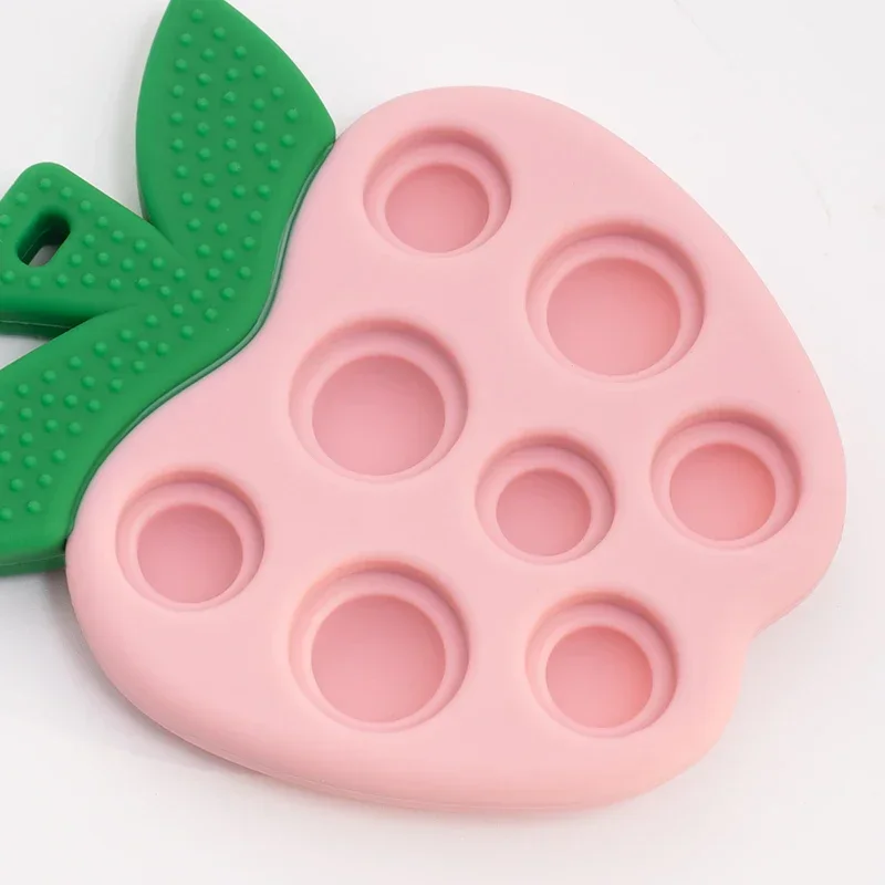 Cute Apple Baby Silicone Teethers Food Grade Infant Nursing Teething Toys for Boys Girls Newborn Gift BPA Free Baby Accessories 6