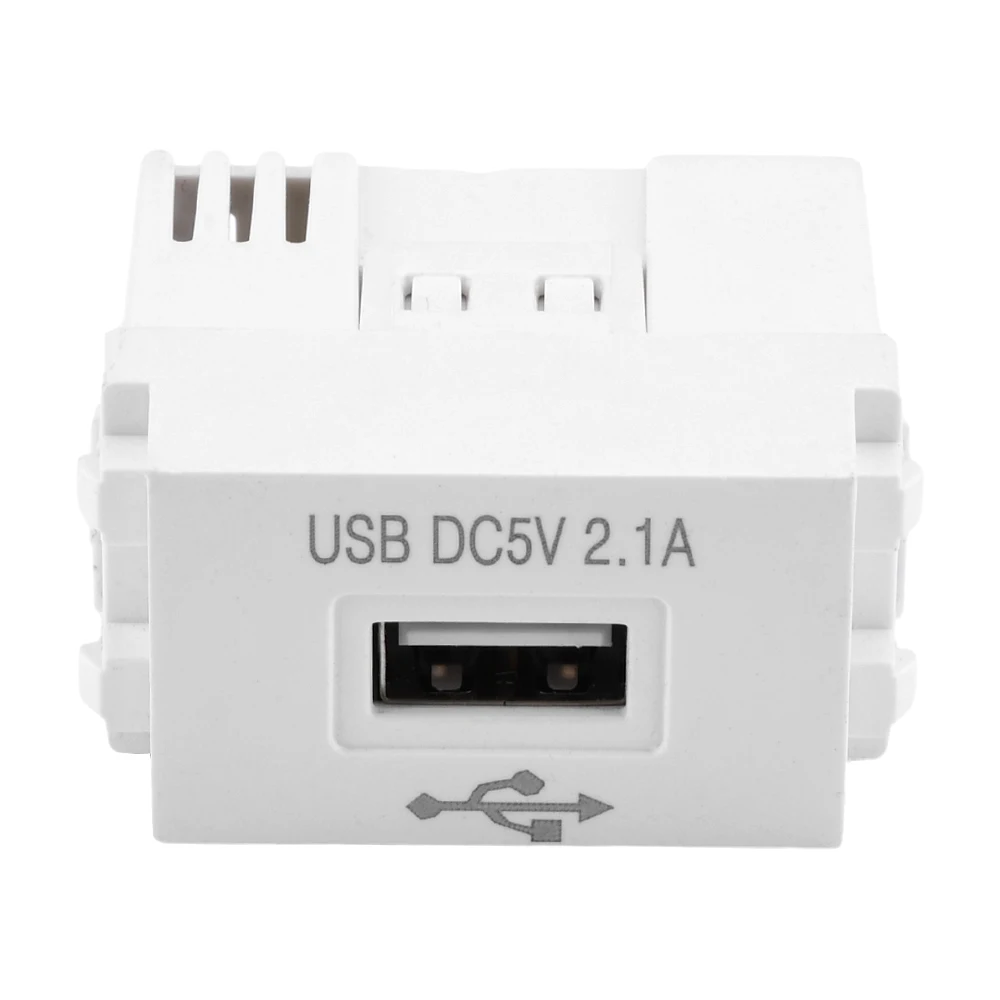 Module De Prise USB Niejgay - Transformateur 220V Vers 5V 2.1A, Blanc, à Intégrer Dans Une Prise Murale Ou Un Panneau
