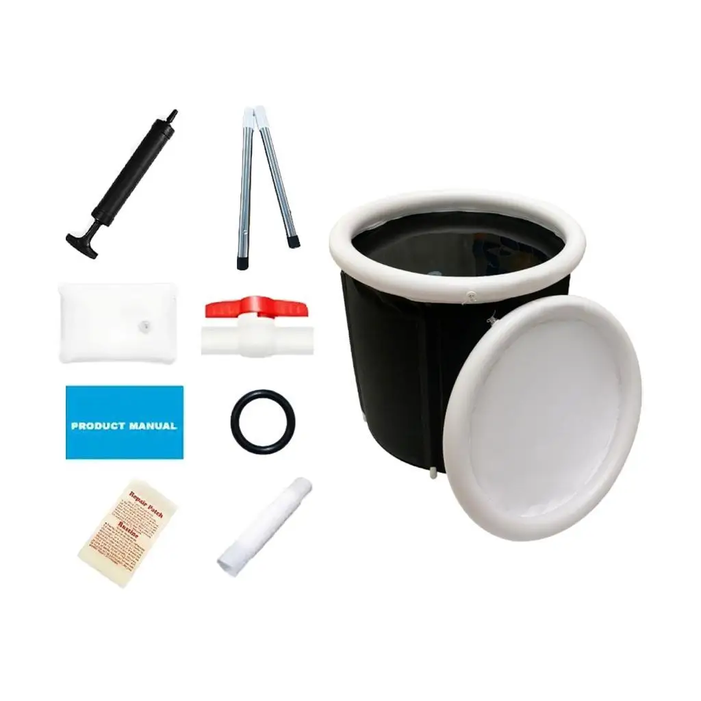 Barrel Bathtub Hot Bath with Lids Heavy Duty for Shower Stall Cold Water Tub Ice