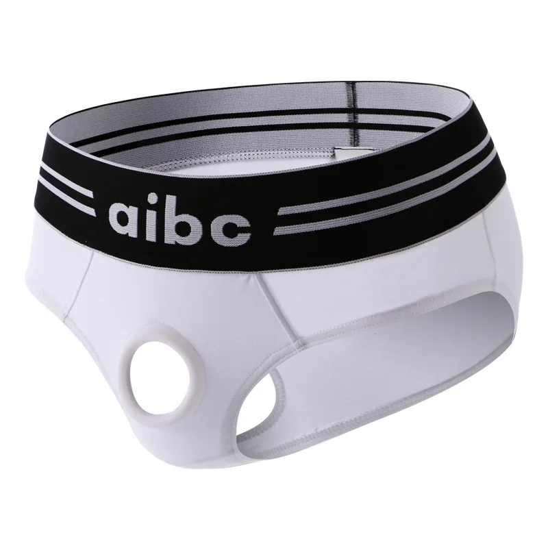 CLEVER-MENMODE  Hole Underwear Men Sexy ring Briefs Open Crotch Pouch Underpants Silicone  Ring Panties hombre_voghion.com