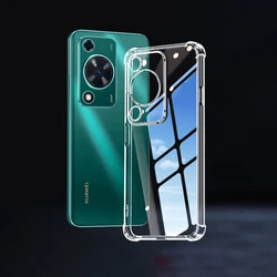Soft Silicone Phone Case with Four Corner Airbag - Crystal Clear Original Back Cover for Huawei Enjoy 70 (Clear)