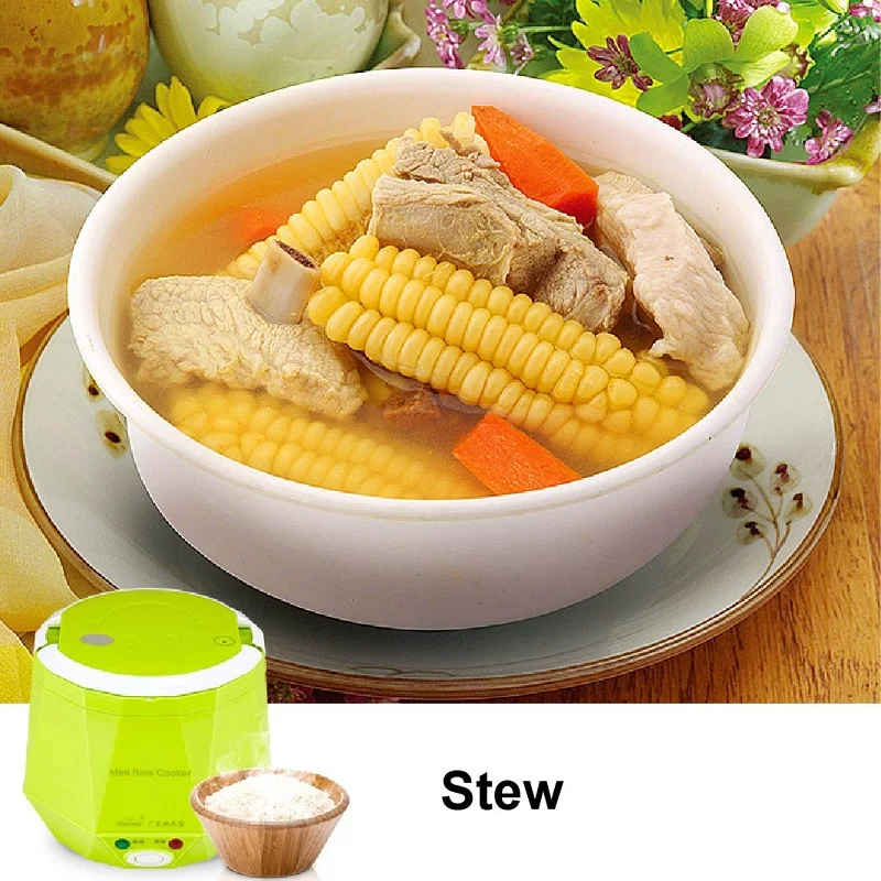 1.6L Mini Rice Cooker Heating Lunch Box Portable Constant Temperature Food Steamer Multifunction Pot For Car Truck 12/24V 5