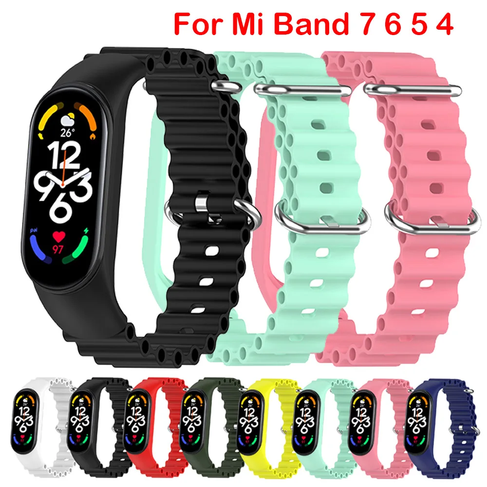 

Bracelet Strap for Xiaomi Mi Band 7 6 5 4 3 Silicone Wristbands Miband 7 Strap Mi Band 6 Smartwatch Mi 5 Replacement Accessories