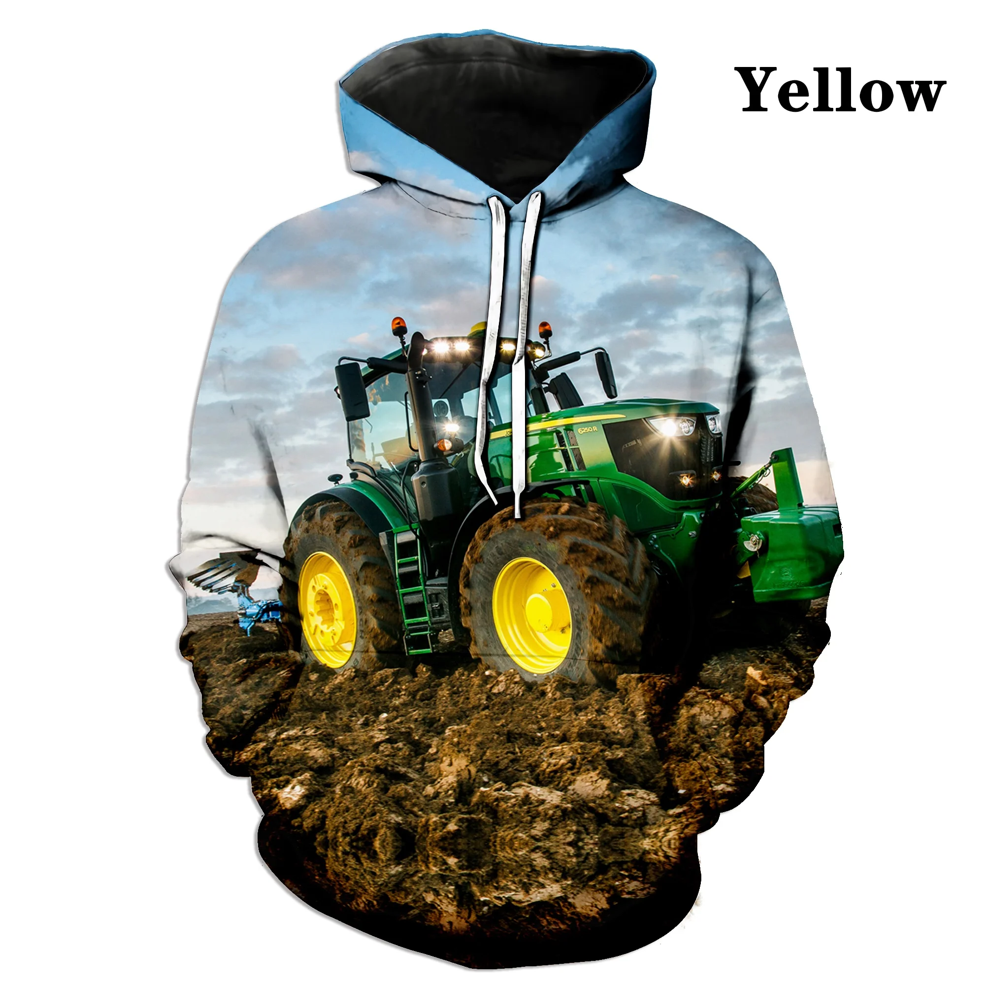 thumbnail image 1 of Sudadera con capucha de moda, chaqueta informal, sudadera con capucha de invierno, sudadera con capucha con estampado 3D de tractor y coche, 1 of 5