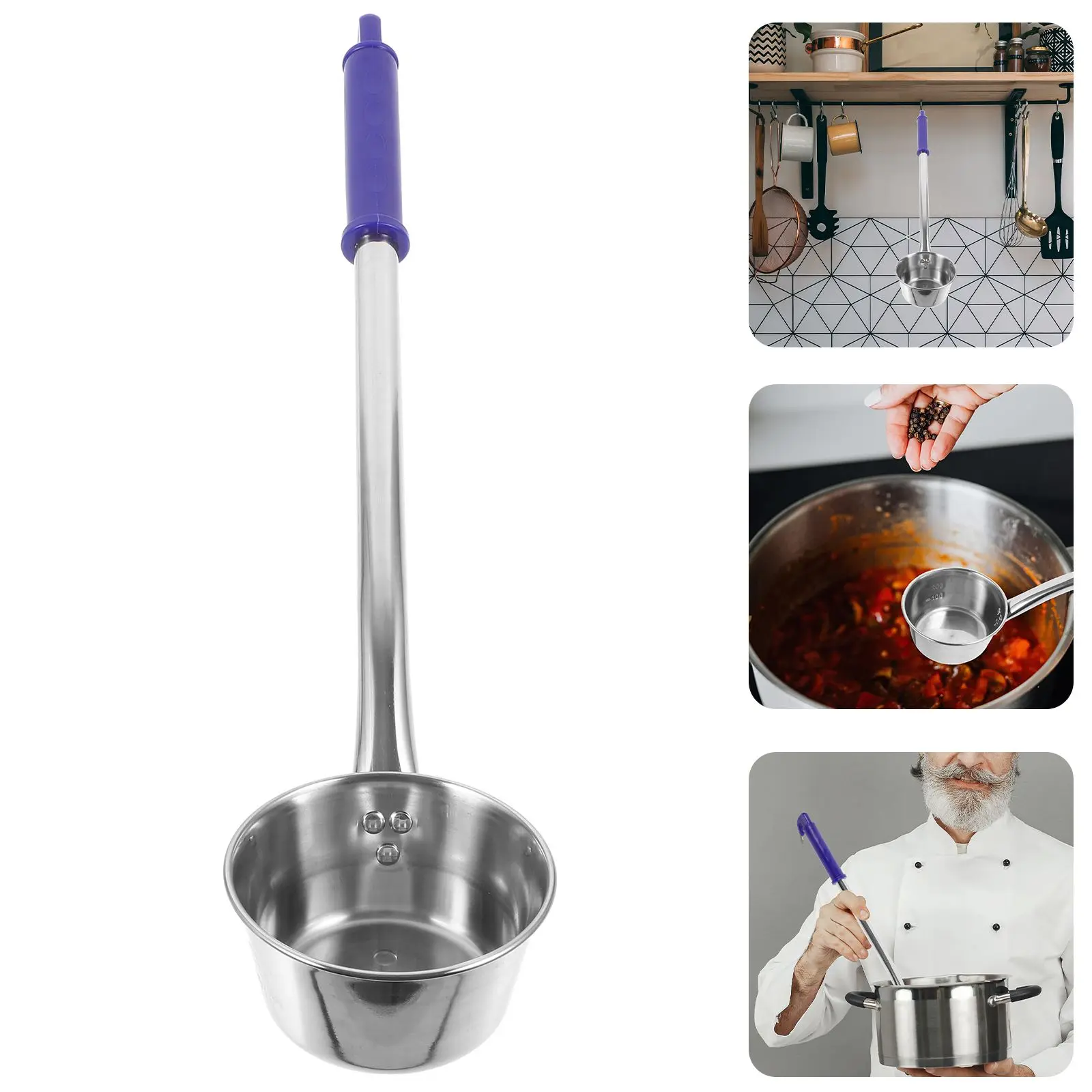 Spoon Stainless Steel Scoop Water Ladle Kitchen Gadget Hair Soup Convenient Multi-use Baby