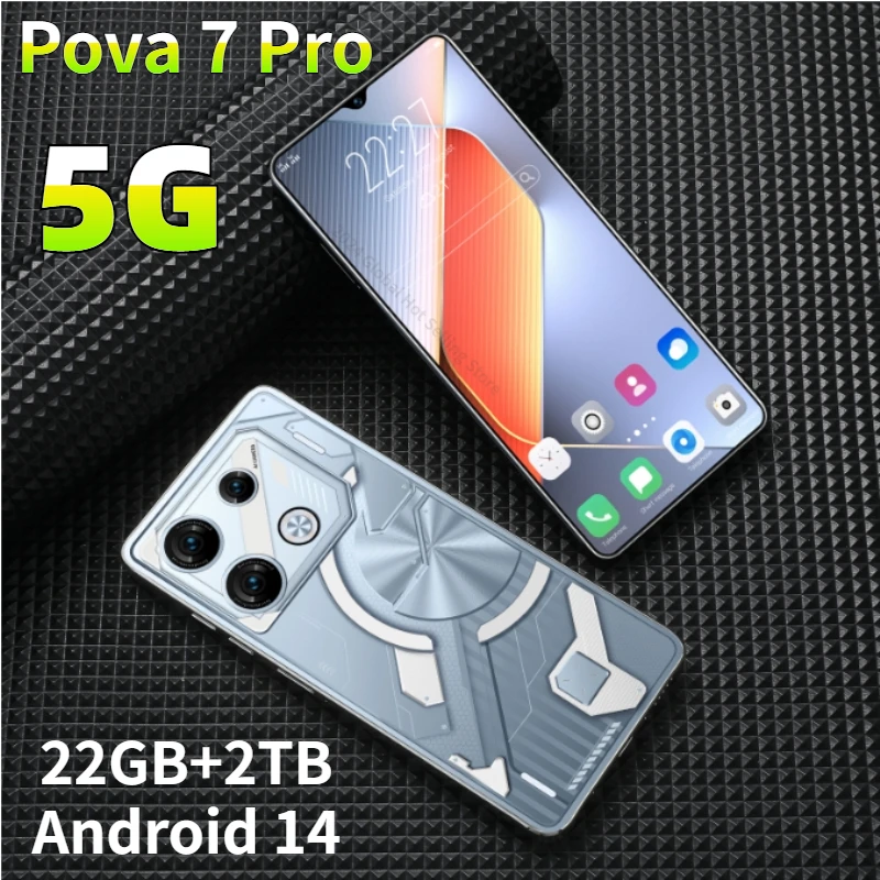 

2024 Global Version Cellphones pova 7 Pro Smartphone 5G 7.3 HD 7150mAh Cell Phone 108MP Dual Sim Android 14 Smart Mobile Phones