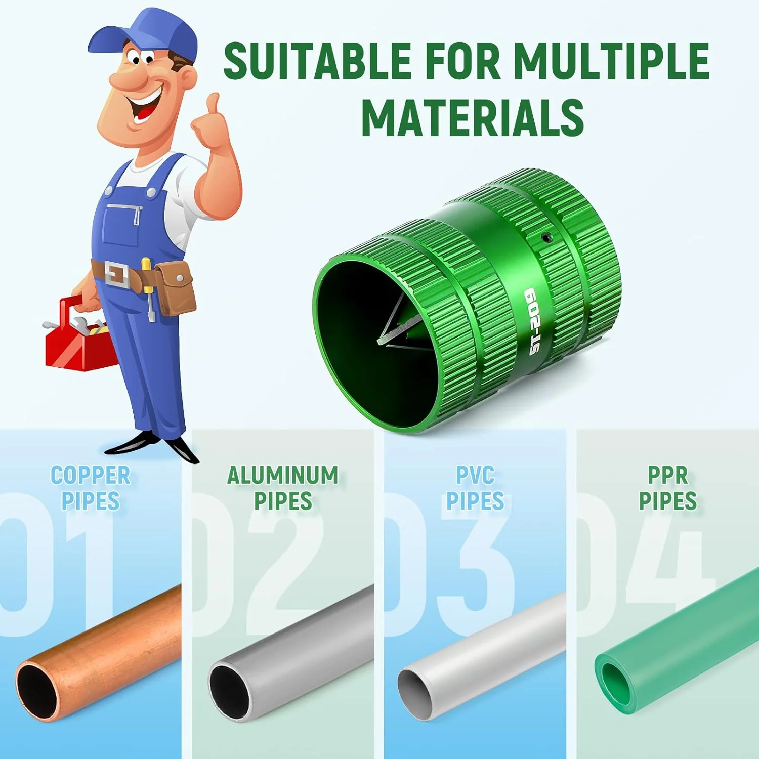 Pipe Reamer PVC Deburring Tool plumbing Tools Copper Deburring Tool Pipe Cleaner All Metal Chamfer for Diameter