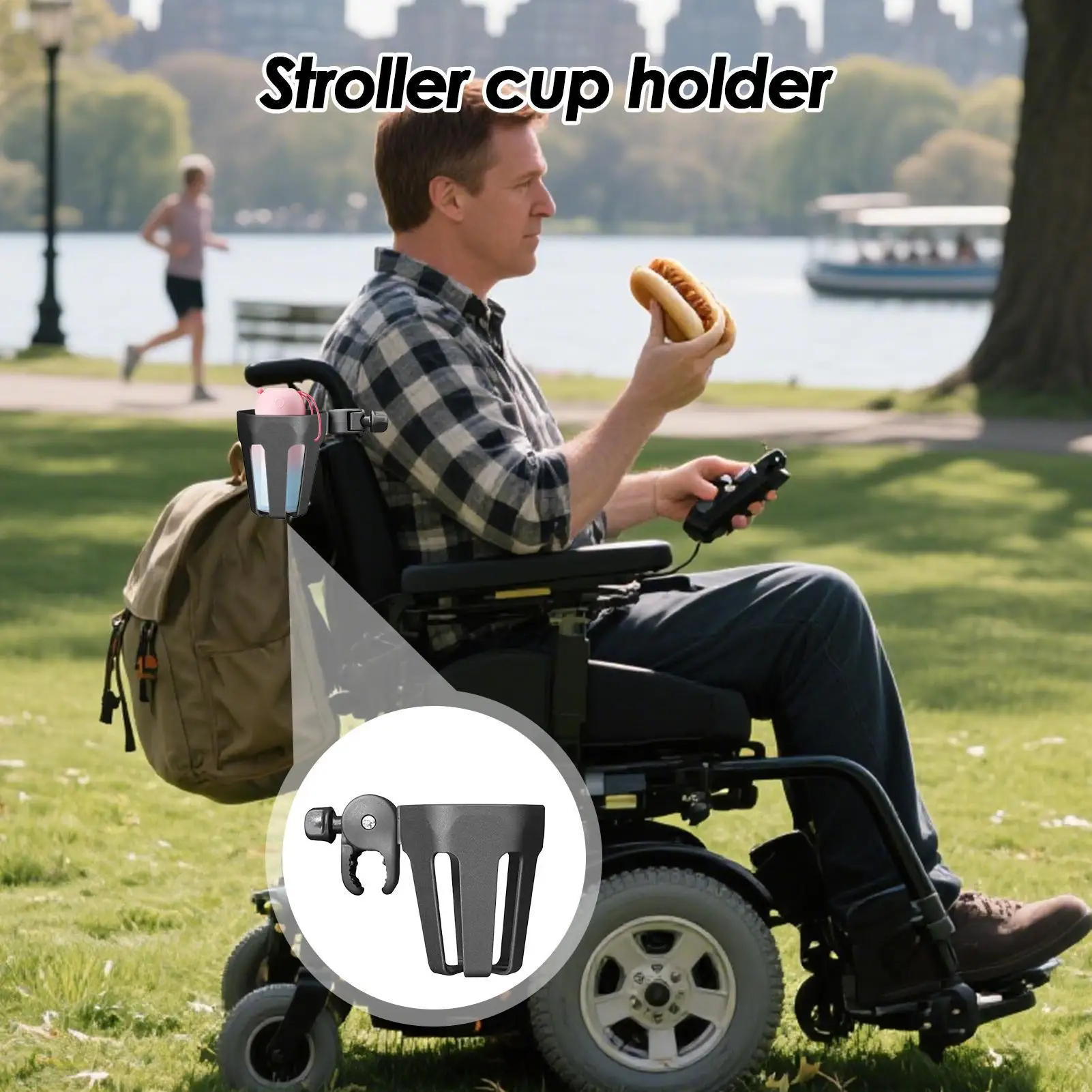 Stroller Cup Holder 360 Degrees Rotation Water Bottle Holder Stroller Accessories Bicycle cup holder Fits most cups for Daily