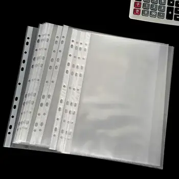 Nuove 100 Buste Portadocumenti Trasparenti A4 in Plastica, Compatibili con Raccoglitori a 3 Anelli a 11 Fori, Buste Portadocumenti Durevoli in PP per Ufficio, Scuola, Casa