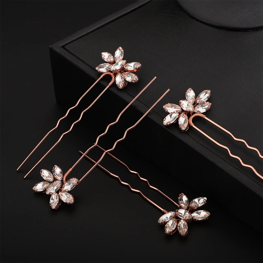 Hair accessories bridal hair accessories Rhinestone Hair Pin for women wedding 4PCS Headpiece