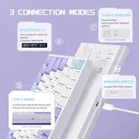 Механическая клавиатура Ajazz AK820 Pro 75%, игровая клавиатура с прокладкой, интеллектуальным дисплеем TFT и ручками — изображение 3