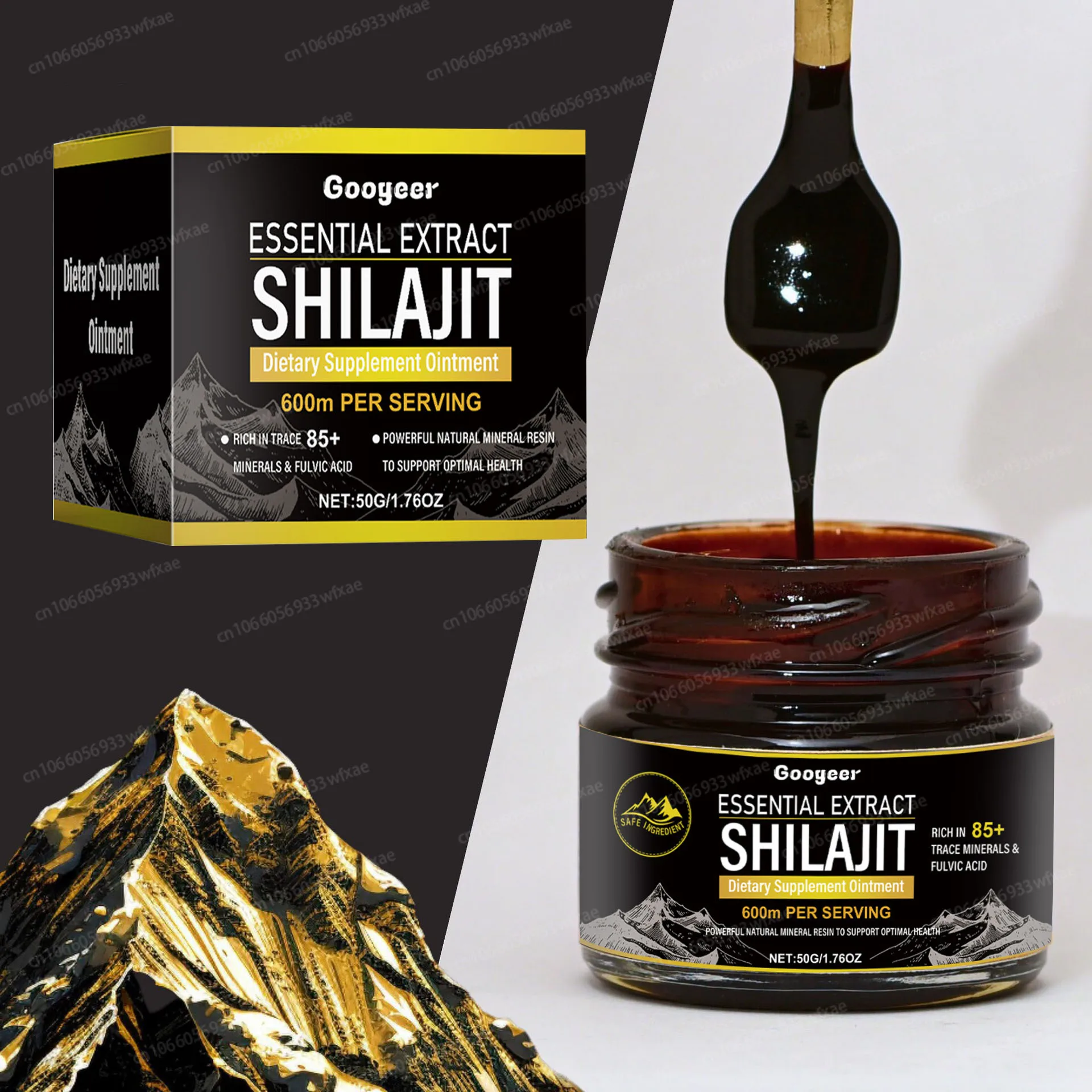 Essential Extract SHILAJIT Resin 50-250g Pure Himalayan 600M Trace 85+ Mineral Fulvic Acid Optinal Health Body Energy