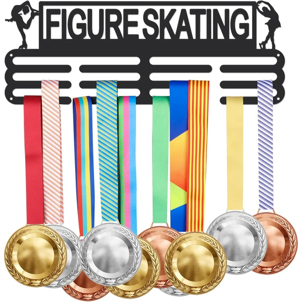 

Figure Skating Medal Holder Girls Skating Iron Medals Display Iron Medal Hook Accommodate for 60+ Medals Black Iron Wall Mounted