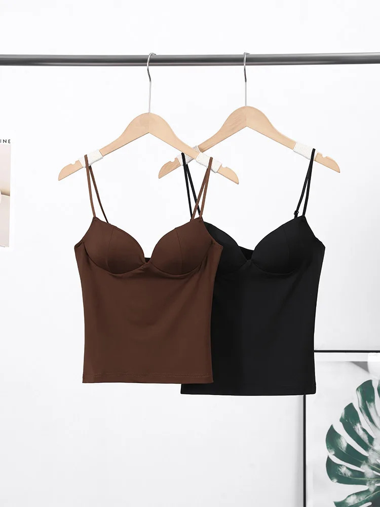 Ärmelloses, trägerloses Spaghetti-Träger-Herbst-2025, weiblich, solide Hülle, rückenfrei, Taille, Cinching-Weste, Tops, neue schicke Damen-Partykleidung – Detail 3