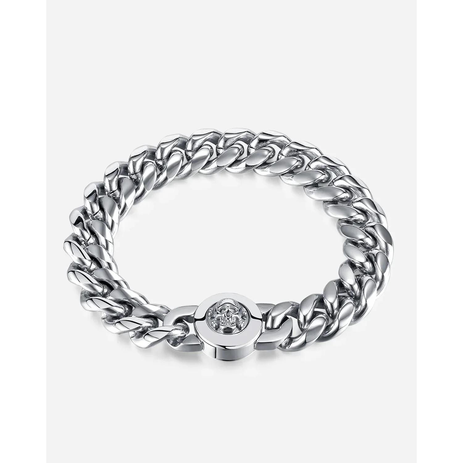 CHUANGCHENG Trendy and Creative Design Cuban Chain Stainless Steel Skull Bracelet