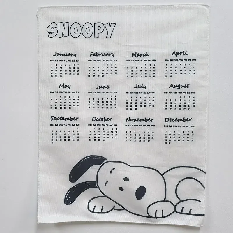 2026 スヌーピーカレンダー壁掛け布タペストリー背景布漫画かわいい