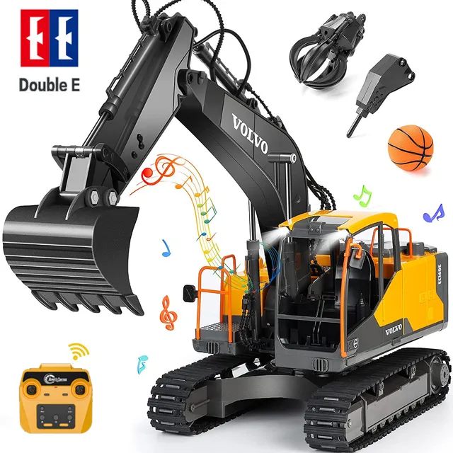 Double E E598 RC Excavator 17 Channel 1:16 RC Engineering Car Remote Control Crawler Truck Alloy Excavator Back to School Gifts
