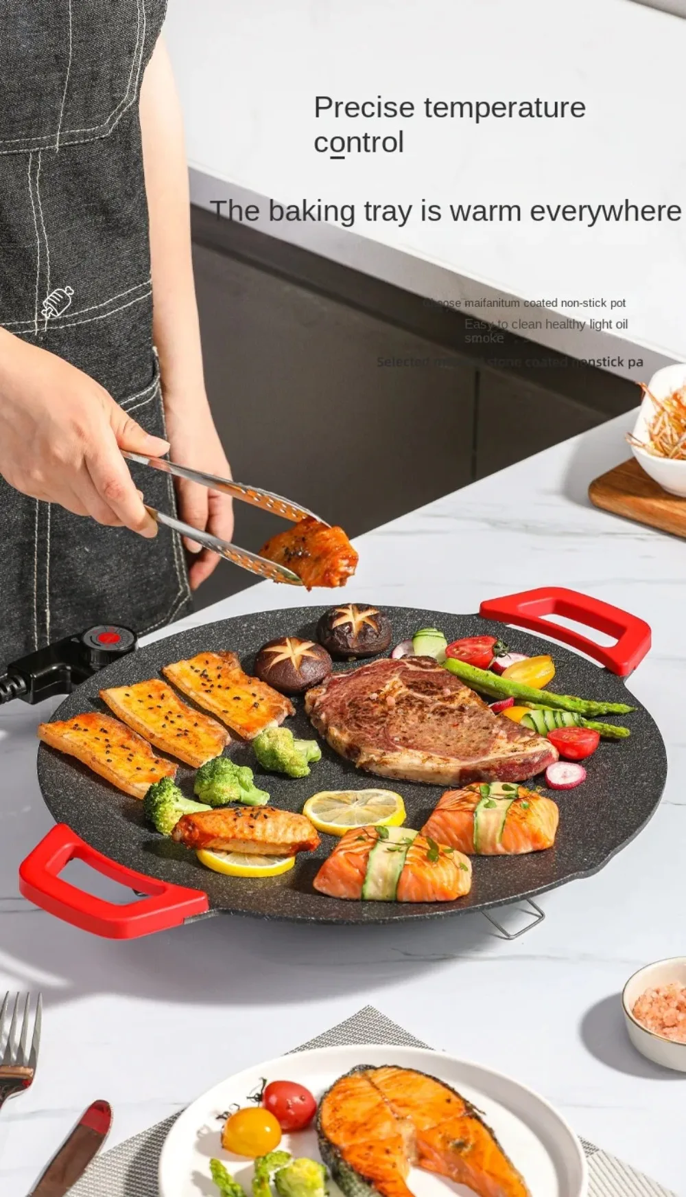 キッチン家電 surf Amazon.com: Kalorik Electric Griddle & Double Burner Cooktop