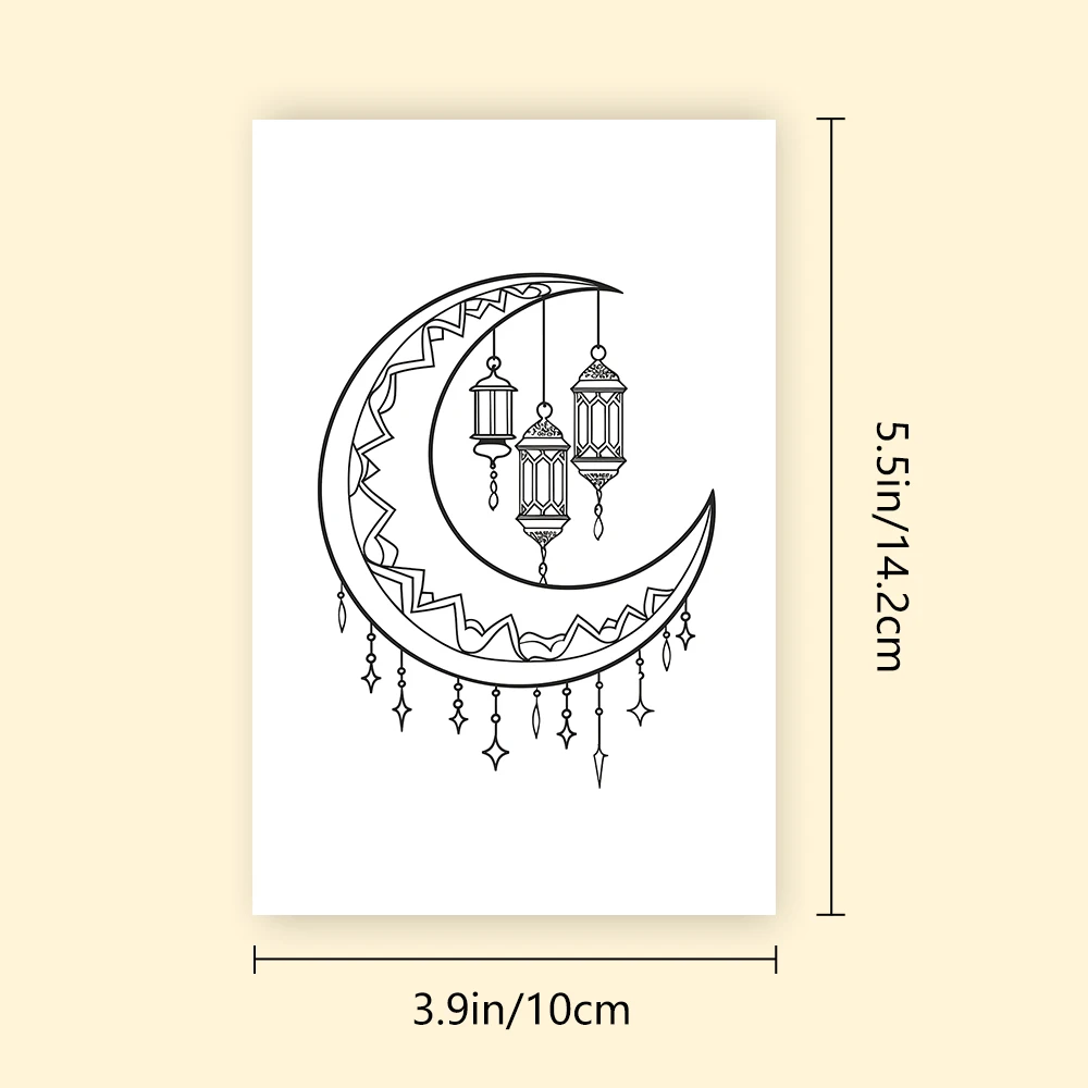 32pcs, Eid Doodle Colouring Cards, DIY Colouring Cards, Eid Painting Cards, Moon, Stars, Lanterns Family and Party Activities 2