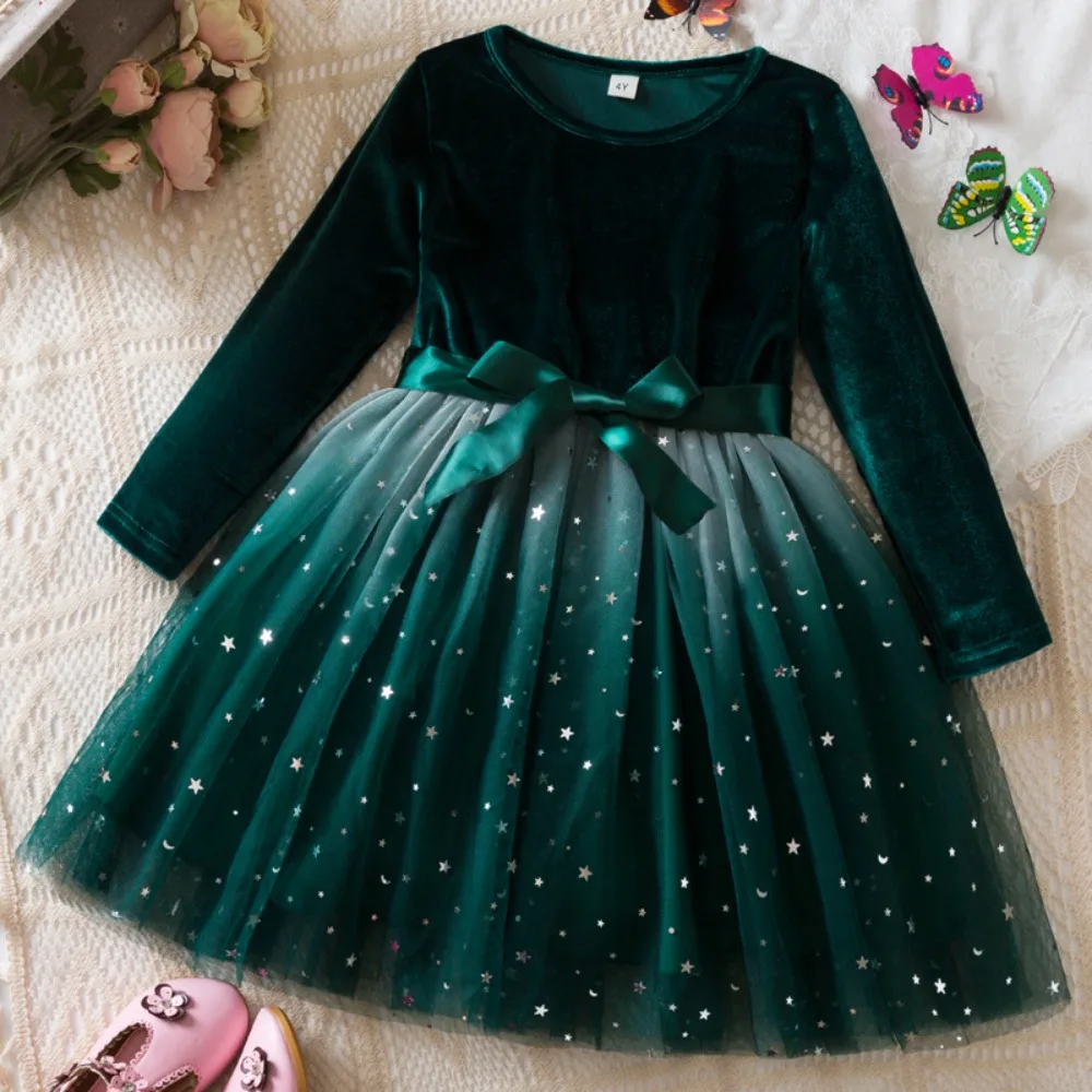 Girls Star Mesh Dress 3
