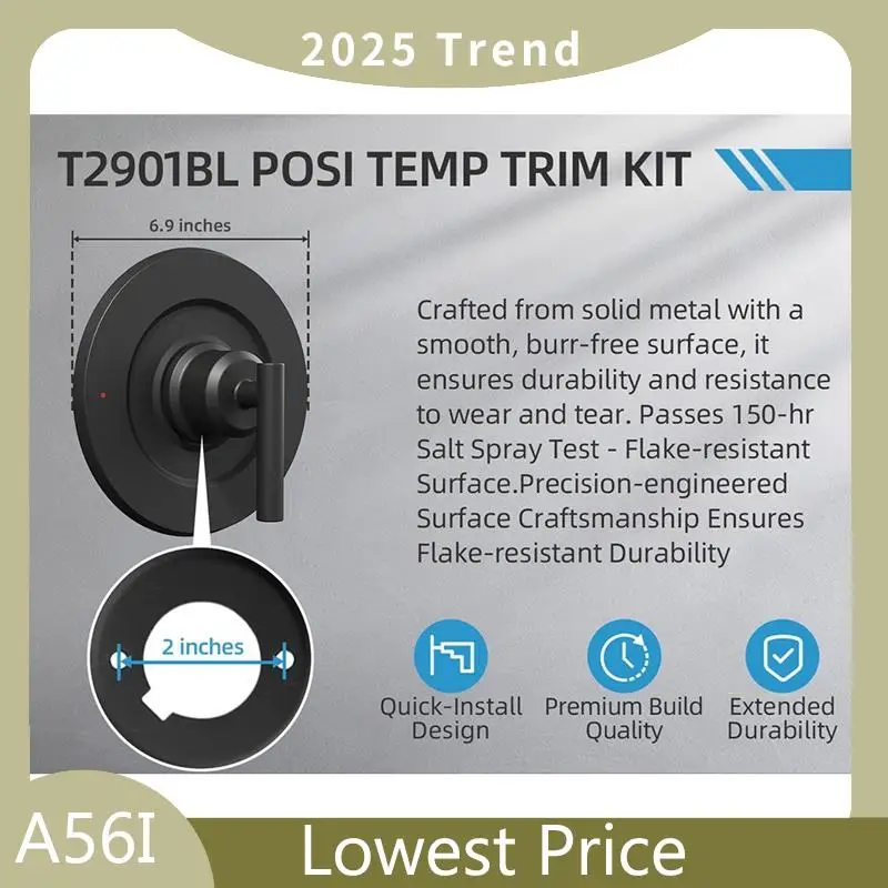ABDD Replacement For Moen Single Lever Handle T2901BL Trim Kit, For Moen Gibson Posi-Temp Shower/Tub Pressure Balanced Valves