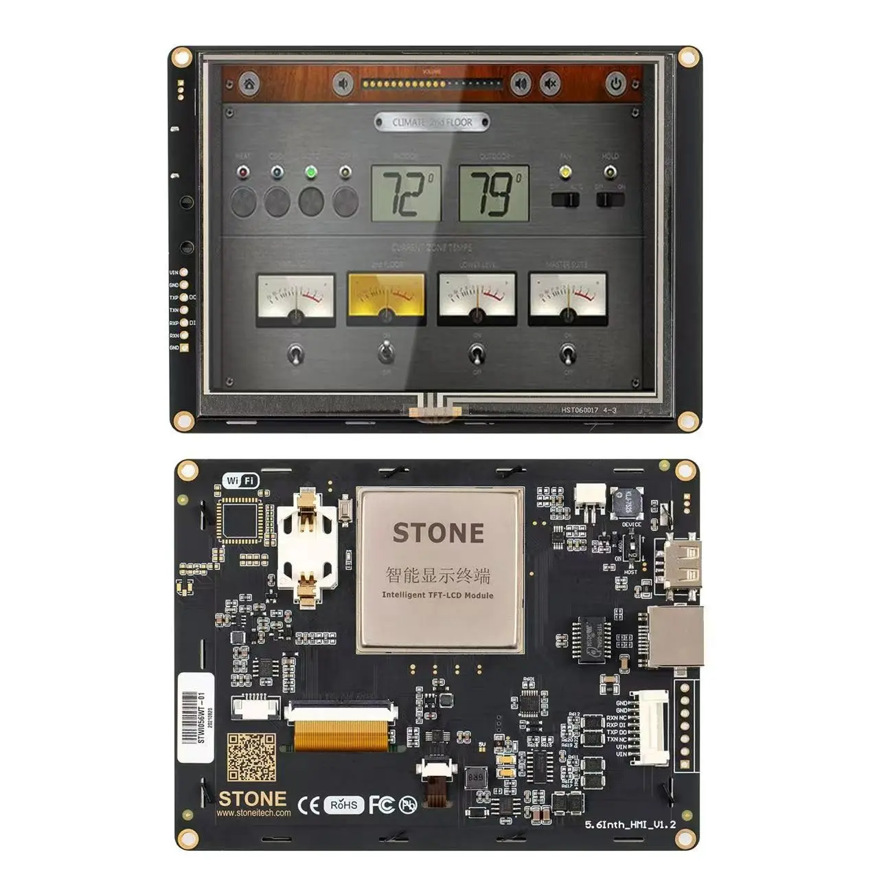 

5.6" SCBRHMI HMI Intelligent Smart UART Serial Touch TFT LCD Module Display Panel For Equipment Use