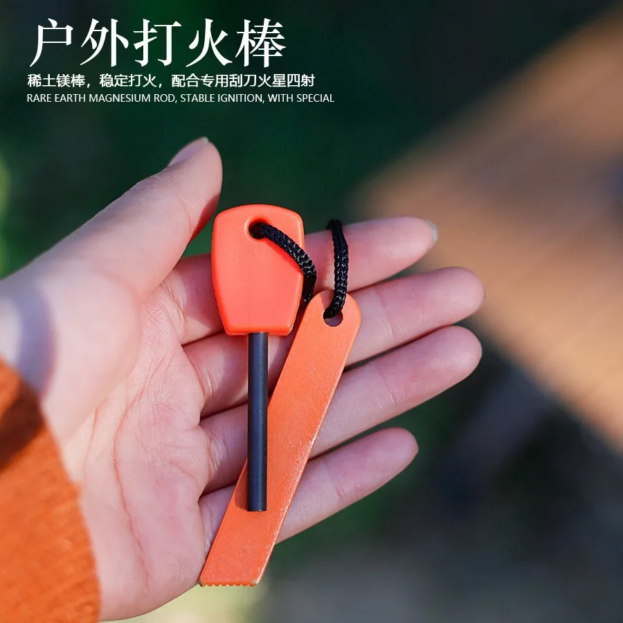 Ferro Rod Fire Starter-Waterproof Magnesium Fire Steel for Camping, Survival, Outdoor. Includes Scraper, Reliable Ignition