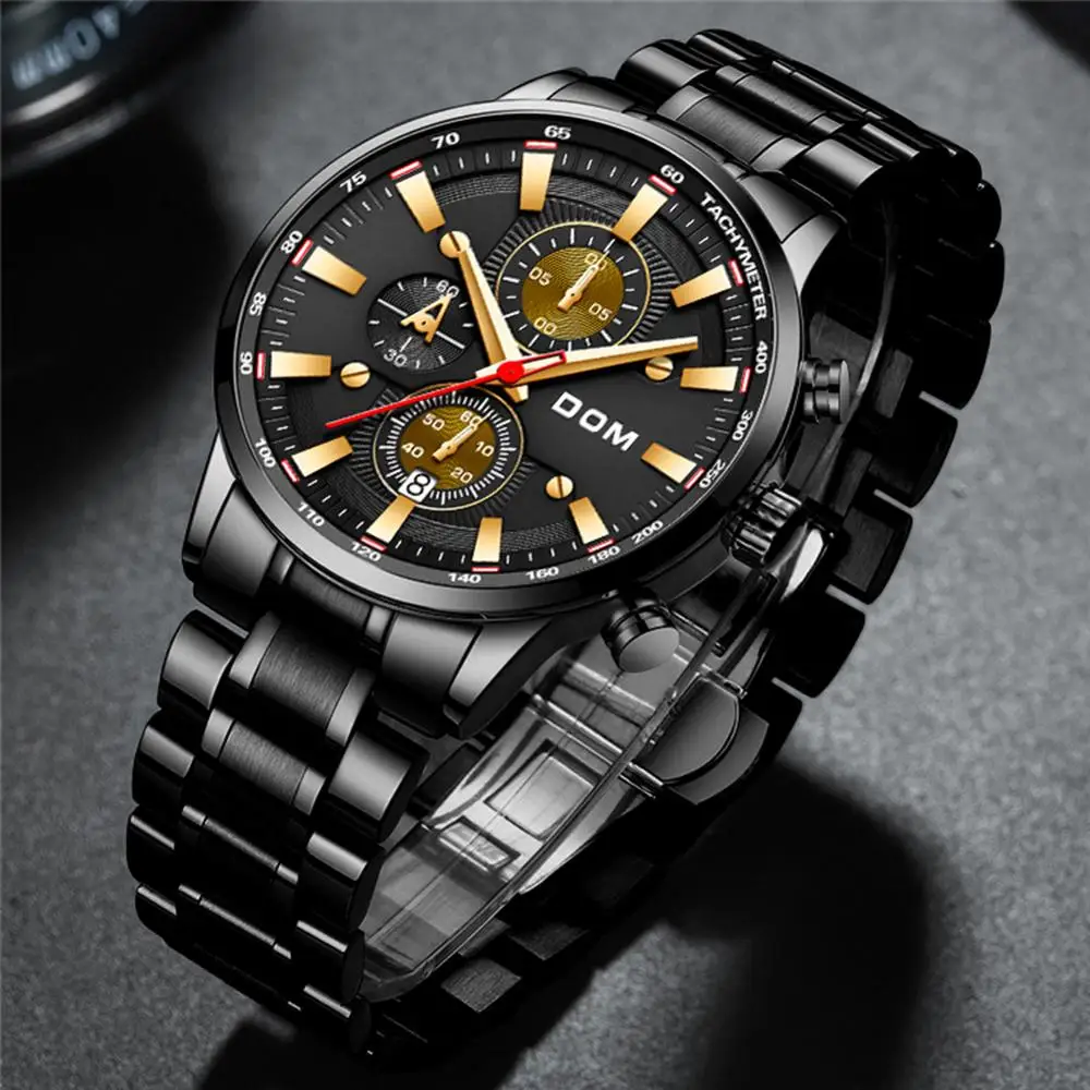 DOM Fashion watches men's watches creative men's watches luxury Stainless steel men's watches business waterproof sports M-1319