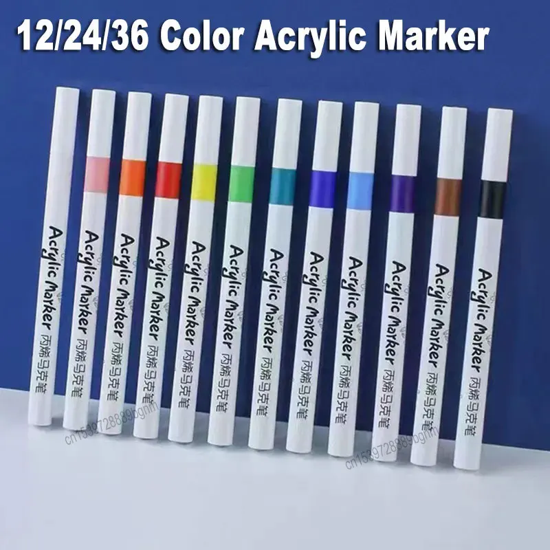 12/24/36/60 Color Acrylic Paint Art Marker Pen DIY Painting Drawing For Card Ceramic Stone Mug Glass Fabric Clothes Shoes Wood marker pens,color marker pens,pen marker,paint marker pen,markers pen,marker pen,acrylic paint markers,art marker pens,art markers,paint marker pens
