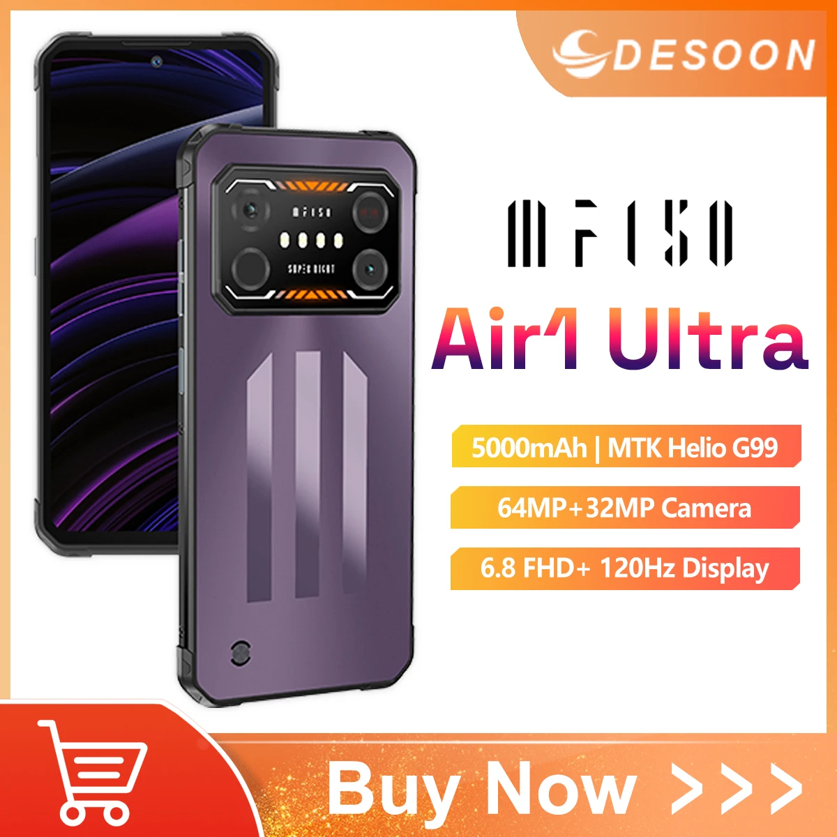 

IIIF150 Air1 Ultra Rugged Night Vision Smartphone 6.8" FHD+120Hz Display Helio G99 64MP Camera Global Version Celular 8GB+256GB