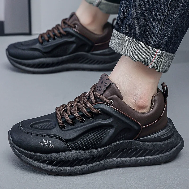 2024 Spring Autumn New Male Casual Shoes Designer New Korean Version of Fashion Thick Sole Breathable Men's Casual Sneakers