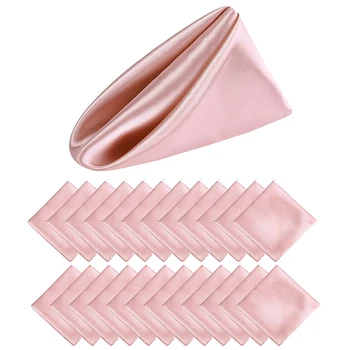 lot de 24 serviettes carrées en satin 12 x 12 pouces, serviettes de table pour fête de mariage, serviettes de table douces pour fête de mariage romantique 1