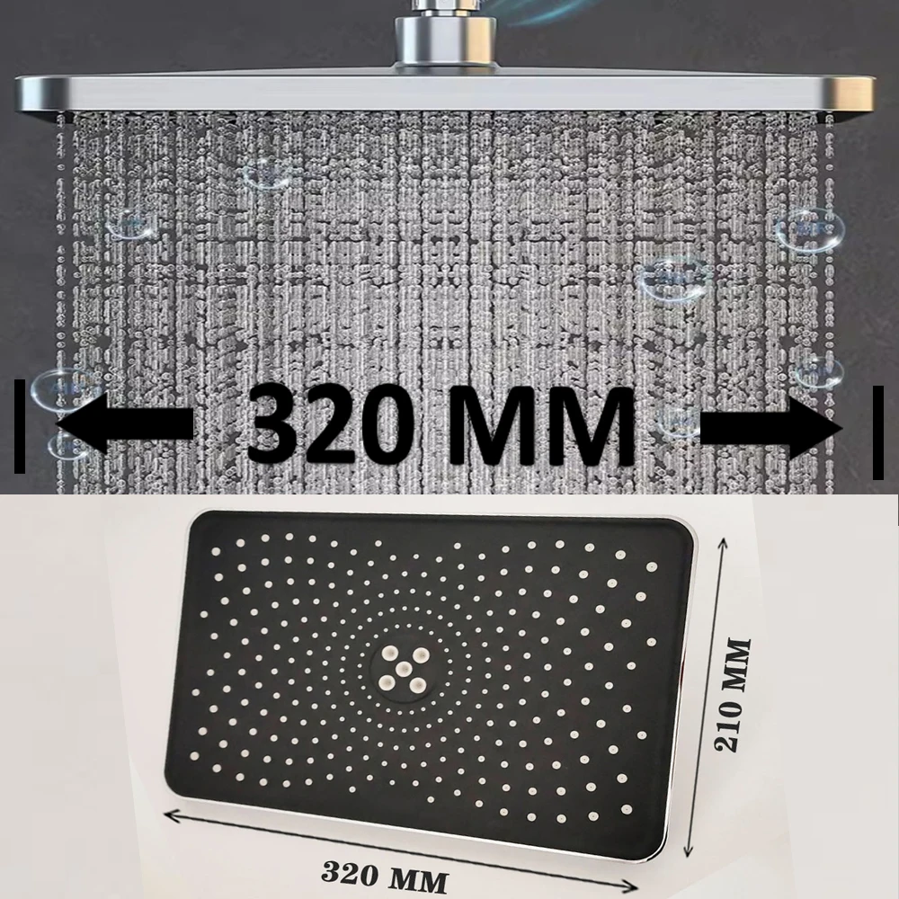 Large Rainfall Shower Head Panel – High Pressure, Supercharge Design, UK Made Bathroom Faucet