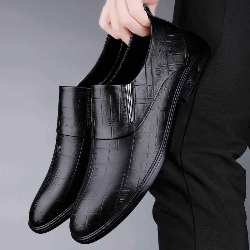 Genuine Leather Men Formal Dress Footwear Fashion Pointed Toe Men Business Casual Shoes High Quality Male Oxfords Shoes Sneakers