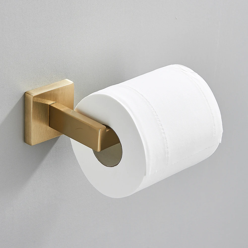 POIQIHY Bathroom Hardware Set Brushed Gold Robe Hook Towel Rail Bar Shelf Tissue Paper Holder Wall Mounted Bathroom Accessories