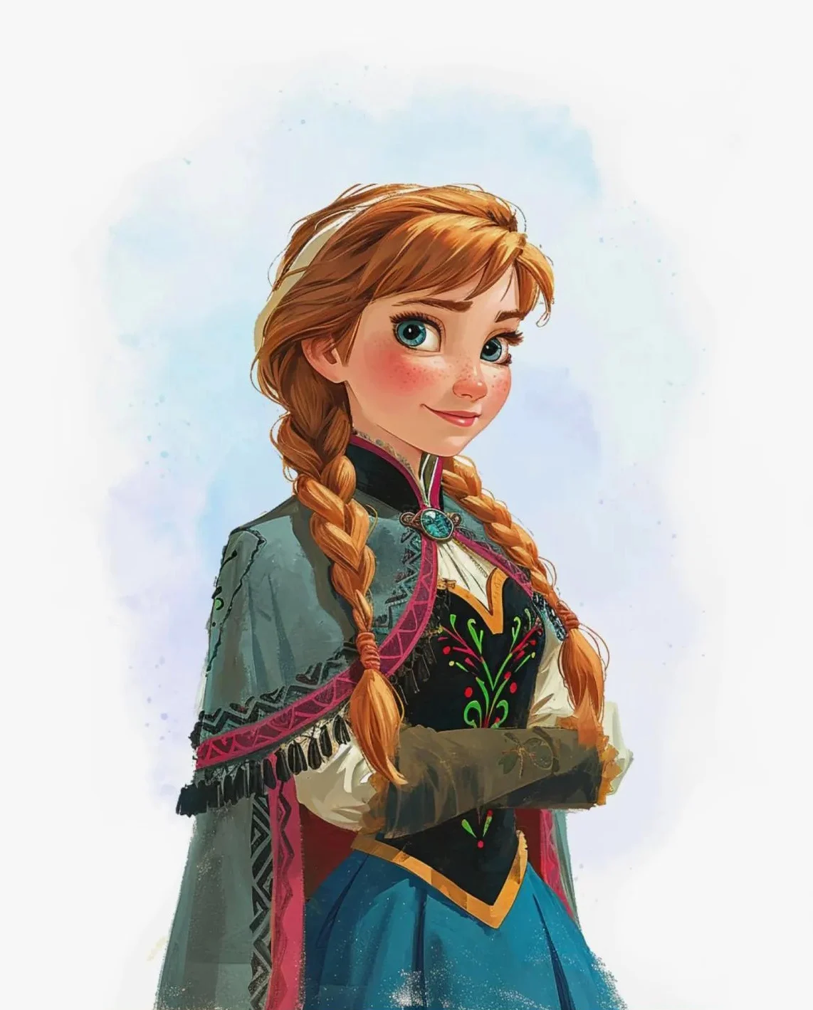 Figurine Anna La Reine des Neiges - Robe Traditionnelle